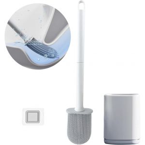 Brosse wc silicone Balai toilette wc avec support respirant à séchage rapide(Noir et blanc)Brosse toilettes wc murale et verticale pour toilettes de salle de bains Un Nettoen Profondeur.[U92] - Neuf