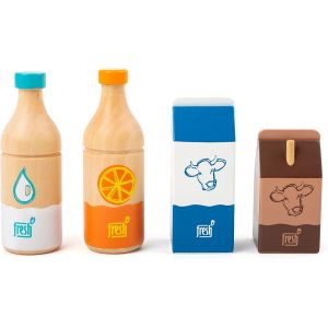 MDY-small foot Set de Boissons Fresh, en Bois, Jeux de rôle, Accessoires Boutique marchande, 4 pcs, âge 3+, 11438 - Neuf