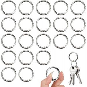 Checarzhn--No1-20 Pièces Mousqueton Rond 25 Mm, Ressort Anneau Boucle Alliage De Zinc, Rond Mousq Ueton Ressort O Anneau, Convient Aux Anneau Porte Clé, Mousqueton Sac A Main, Accessoires De Bricolag - Neuf