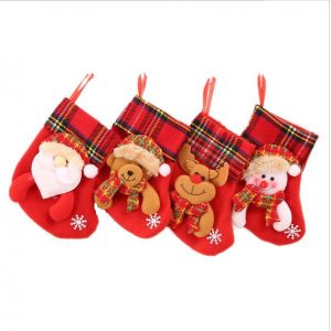 Souliers de no&euml;l,bas de No&euml;l D&eacute;coration de 4 pi&egrave;ces,de l'Accrochage des souliers de No&euml;l,de No&euml;l Chaussette Sac Accrochant,un Arbre,un Foyer,une Vitrine,Sac de Bonbons - Neuf