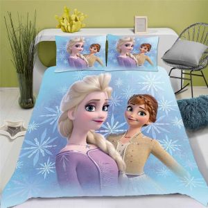 La Reine Des Neiges - Parure De Lit Elsa - Pour Adolescents - En Microfibre - Impression D - Housse De Couette Et Taie D'oreiller - , X Cm - Neuf