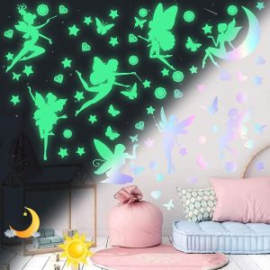 Trahoo-Autocollants Fée Phosphorescentes Etoiles Phosphorescentes Plafond Etoiles Papillon Diamant Fluorescente Lumineuse Stickers Muraux Décoration Pour Bébé Enfants Fille Enfant Chambre Décoration - Neuf