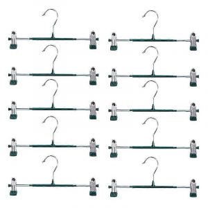 Cintres de jupe de pantalon robuste de 12 pouces avec clips,cintre de pantalon en métal pour jeans noir non tissé sho - Neuf