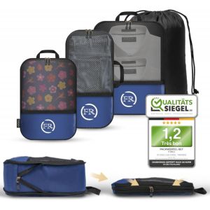 Firio Organisateur Val Compressible I Packing Cubes Compression Pour Val Et Sac &Agrave; Dos I Sac De Compression Voyage Avec Compartiment Humide I Sac Rangement Val Organisateur De Val I 4 Pcs - Neuf