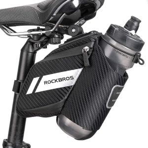 Subzonal-Sacoche De Selle De V&eacute;lo 1l, Sac De Si&egrave;ge Avec Porte-Bouteille, R&eacute;fl&eacute;chissant Pour Vtt V&eacute;lo De Route Pliant Noir - Neuf