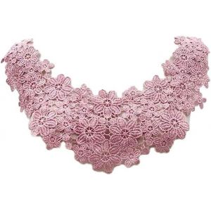 Kal-Col En Dentelle Brodée Col En Dentelle Appliqué Fleur Dentelle Patchs Brodés Amovibles Encolure En Dentelle Col Élégant Insert De Col Femme Pour Couture #1rose Taille Unique - Neuf