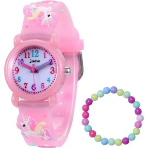 Nbgcm-Montre Pour Enfants Fille, Dessin Animé 3d Montre Bracelet En Silicone Éducative Mouvement À Quartz 3atm/30m Étanche Montre Cadeau Pour Filles De 3 Ans À 10 Ans - Neuf
