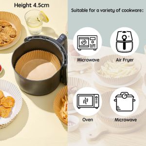 Air Fryer Feuilles de Papier 50 Pi&egrave;ces Cuisson Paper Liner Pr&eacute;d&eacute;coup&eacute; en Forme Carr&eacute; Sulfuris&eacute; pour Airfryer Jetable Friteuse Chaud Parchment Liners, 16 x 4.5 cm - Neuf