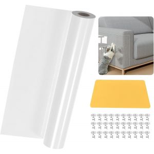 Subzonal-Protection Canap&eacute; Chat Anti Griffe 30x500cm Anti Griffe Sticker Transparent Autocollant De Protection Pour Meubles Porte Mur Canap&eacute; Tapis Comptoirs - Neuf
