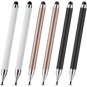 Lot De 6 Stylets Pour Écran Tactile Compatibles Avec Iphone, Ipad Et Tous Les Appareils À Écran Tactile Tablettes, Android, Ordinateurs Portables, Ordinateurs Portables - Noir, Or Rose, - Neuf