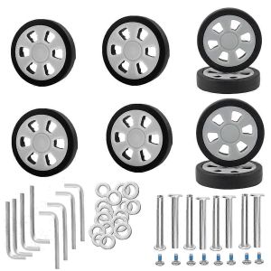 8pcs Valise Roues Remplacement Caoutchouc Muet Roulette Remplacement B - Neuf