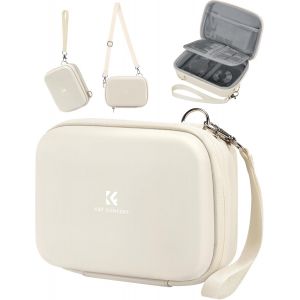 &Eacute;tui pour Appareil Photo Compact,&Eacute;tui pour Appareil Photo num&eacute;rique &eacute;tanche Antichoc de Protection Petit Sac pour Appareil Photo avec 2 Sangle Bandouli&egrave;re Portable-Beige - Neuf