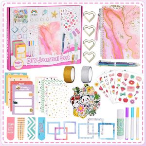 Sjzg-153 Pcs Kit Scrapbooking Enfant Diy Bullet Journal Scrapbooking Materiel Kit Avec Autocollant Scrapbooking Accessoires Set Stickers Scrapbooking Cadeau Fille 8 9 10 11 12 13 Ans Ado-Rose - Neuf