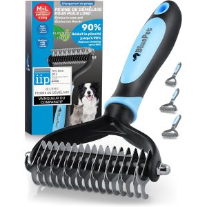 Jgd-Brosse Chiens & Chats &Agrave; Poil Long, Peigne D&eacute;m&ecirc;lage Professionnel, Pour Sous Poil Et N?uds, &Eacute;trille D&eacute;m&ecirc;lant Pour Poils Longs, R&acirc;teau De Toilettage, Demelant Chien Chat, &Eacute;limine Poils Morts - Neuf