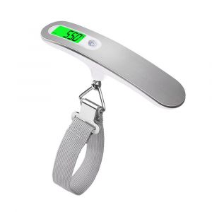 Pèse-bagage numérique à main,LCD,électronique,ceinture,valise de voyage,balance de poids électronique,50kg,110lb- Argent-B128 - Neuf
