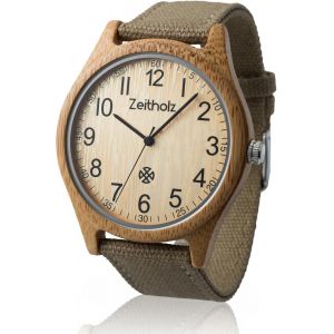 Gouts Et Couleursmontre En Bois Unisexe Model Altenberg, Fait-Main Avec 100% De Bois De Bambou Et Un Mouvement De Quartz - Montre Analogique Légère Pour Homme Et Femme - Neuf