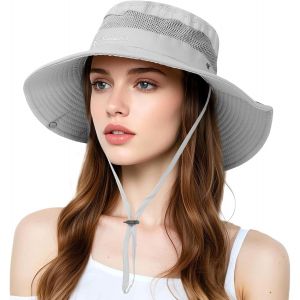 Femme Chapeau De Soleil Uv Protection Bord Large Randonnée Outdoor Summer,Upf50+ Pliable Respirante Casquettes De Seau Bob Bonnets De Pêche,Casquette Visière Pour Voyage Pêche Plage Jardinage - Neuf