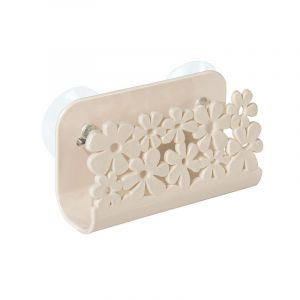 Lot de 2 organiseurs d'évier beiges pour cuisine, salle de bain, vêtements, toilettes, évier, ventouse, porte-éponges, étagère, porte-torchons, éponges, rangement de savon - Neuf
