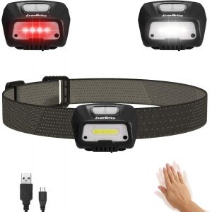 Lampe Frontale Rechargeable USB avec D&eacute;tecteur de Mouvement,Torche Frontale 6 Modes d'Eclairage R&eacute;glable 350 LM,Blanche et Rouge,P&ecirc;che,Camping,Lecture,Randonn&eacute;e(C&acirc;ble Micro-USB Inclus) - Neuf