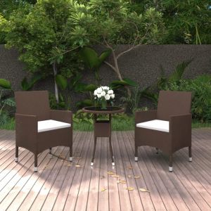 Prolenta Premium - Ensemble &Agrave; Manger De Jardin 3pcs R&eacute;sine Tress&eacute;e Marron - Neuf