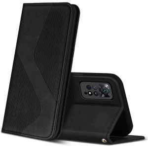 SJZG-Coque Pour Xiaomi Redmi Note 11 Pro 4G/5G, Premium &Eacute;tui Housse En Cuir De Protection Avec [Emplacements Cartes], Clapet Folio Portefeuille Pour Xiaomi Redmi Note 11 Pro 4G/5G (Noir) - Neuf