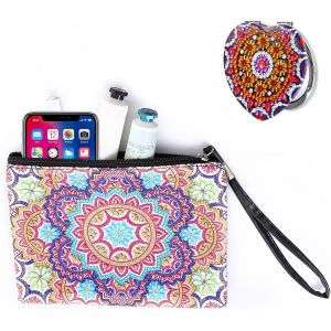 Ayuhr-Diamond Painting Sac À Main, Diamant Peinture Sac À Cosmétiques, Diamant Peinture Sac Bandoulière, Sacs À Main Pour Peinture Diamant Diy Avec Miroir Diamant Pour Enfant, Cadeaux De Filles - Neuf