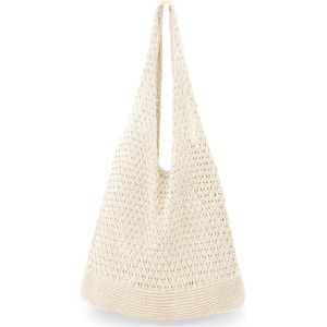 RFCBC-Sac à main pour femme - Petit sac en paille - Sac de plage - Sac d'été - Maille crochetée - Sac de plage - Sac à bandoulière pour les voyages, le shopping et la vie quotidienne - Neuf