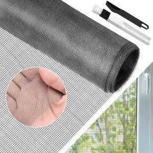 120 * 300cm Moustiquaire Sur mesure en Fibre de Verre Ignifuge Grand Store Toile Filet Voile Film Moustiquaire Plissée Adaptable Rigide Anti Moustiques Mouche Insecte pour Porte Fenêtre Baie - Neuf