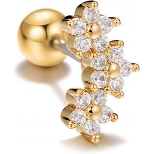 Chenquansarl-Boucle D'oreille Acier Inoxydable, Hypoallergénique Boucles D'oreilles, Conch Fleur Oreille Piercing, Bijoux D'oreilles Femme Or, Bijoux Cadeau Fille Mariage Noël Anniversa - Neuf