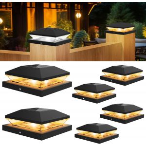 Lampe Solaire Pour Poteau, Lampes Solaires Capuchons De Protection 9X9 10X10 12.7X12.7 14X14, Ip65 Étanche Solaires Capuchon Pour Poteau 3000K Et 6000K Pour Poteaux En Bois - Neuf