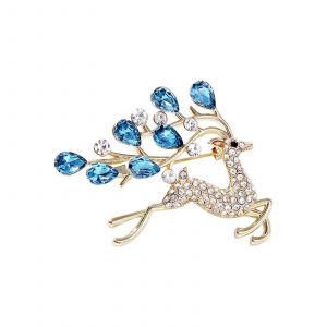 Broche T&ecirc;te De Mort Renne Pour Femme, Broche Animal En Zircon Brillant, Broche Banane Mignonne En Sika (Blanche, Taille Unique) - Neuf