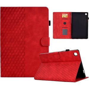 KAL-Coque Pour Samsung Galaxy Tab A7 Lite 8,7 Pouce Housse Sm-T220/T225 Cuir Pu Etui Flip Cover Poche Case Treillis Avec Support Pour Tablette Samsung Tab A7 Lite, Rouge - Neuf