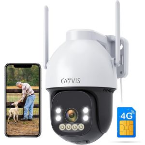 KALANKA-2.5K 4MP 3G/4G LTE Cam&eacute;ra de Surveillance Ext&eacute;rieure avec Carte Sim, PTZ IP Cam&eacute;ra 4G Cellulaire sans WiFi,D&eacute;tection Humaine Vision Nocturne Couleur40M, Enregistrement Suivi Auto Bidirectionn - Neuf