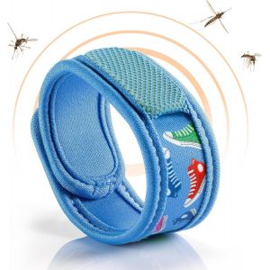 KALANKA-PARAKITO - Bracelet Anti-Moustiques Réutilisable - 2 Plaquettes Incluses aux Huiles Essentielles - 1 Mois de Protection - Sans DEET - Motif Basket - Taille Junior 3+ - Neuf