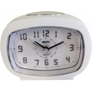 R&eacute;veil Bip Blanc Mat & Lumi&egrave;re LED Bleu 9 x 7,5 x 4,5 cm, 5 x 4,5cm - Neuf