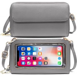 CAUC-Sac Téléphone Portable Femme Portefeuille RFID Blocage Sacs Bandoulière Femme Pochette Telephone Portable à Écran Tactile Petit Sac à Bandoulière pour Téléphone avec Bandoulière et Dragonne - Neuf