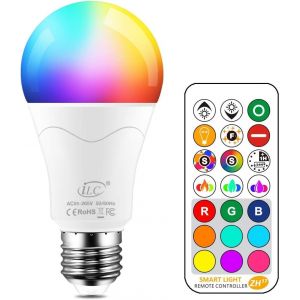 Sjzg-85w Équivalent Ampoule Led Couleur Changement De Couleur Dimmable E27 Edison Rgbw Télécommande Compris - Neuf