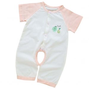 Combinaison En Coton A Manches Courtes Pour Nouveau-Ne, Garcon Et Fille (Blanc Et Rose, Taille 73) - Neuf