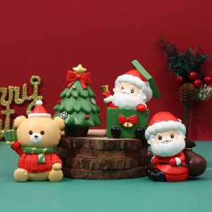 4 cadeaux de Noël : tirelire en forme de cochon, le Père Noël, bureau, voiture, des bibelots, des étoiles - Neuf