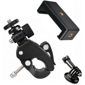 Support de Serrage de Montage de Tube à dégagement Rapide et Clip de Smartphone pour Gopro Hero Series, caméras d'Action, Reflex, Support de Microphone, vélo ou Guidon ¿17-35mm - Neuf