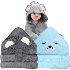 2 Pi&egrave;ces Cape De Bain B&eacute;b&eacute; &Agrave; Capuche, 80 X 80cm Sortie De Bain B&eacute;b&eacute; Super Absorbante, Drap Serviette De Bain Pour B&eacute;b&eacute; Nouveau-N&eacute;, Cape De Bain 0-5 Ans - Neuf