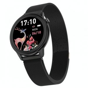 Montre Femme IP68 &Eacute;tanche Suivi Sant&eacute; Cycle Menstruel &Eacute;cran TFT 1.3 Noir YONIS - Neuf