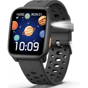 Ulteronixshop-Fitness Tracker Montre Enfant Connect&eacute;e, Montre Intelligente avec 100+ Modes de Sport, Podom&egrave;tre, Moniteur de Sommeil, 1.83"" Smartwatch, Cadeau Ado Gar&ccedil;on Fille 6-16 Ans (Noir) - Neuf