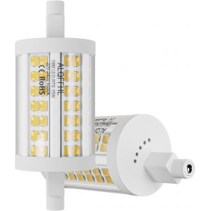 Ampoule Led R7s 78mm Dimmable 15w, Led Linéaire Projecteurs De Type J À Double Extrémité (150w Halogène T3 Equivalent), 2000lm 6000k, Lampes Murales/De Sécurité/De Sol, Lot De 2 (B[Amp745090] - Neuf