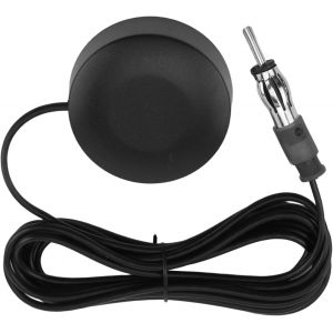 Antenne Radio Voiture FM Universal pour Pare-Brise, Antenne Autoradio de Patch Ronde avec Fiche DIN 3m Câble D'extension pour Véhicule Camion SUV Stéréo - Neuf