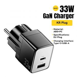 Essager GaN USB Type C chargeur 67W 45W 33W KR prise ue charge rapide pour Samsung iPhone 16 15 14 Pro Huawei téléphone ordinateur portable Chagers--KR Black 33W - Neuf