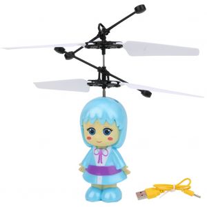 Avion Intelligent Inductif Rechargeable Suspendu Avec Lumiere, Jouet Pour Enfants Filles, Bleu - Neuf
