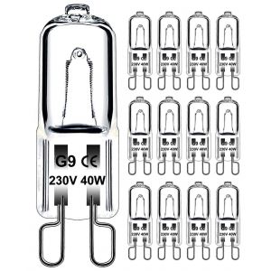 Ampoule G9 40w 230v Dimmable Blanc Chaud,Ampoule Halog&egrave;ne G9 Tol&eacute;rance 300c,Ampoule De Four G9 Pour Micro-Ondes Cuisini&egrave;re Plafonniers,Paquet De 12 - Neuf