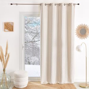 Rideau &Agrave; Oeillets Chenille Effet Peluche - Neuf