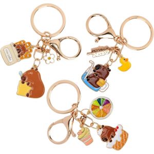 Kalanka-Lot De 3 Porte-Cl&eacute; Capybara, Porte Cl&eacute; Animal Mignon Et Dr&ocirc;le Avec Mousqueton, Pendentif Sac Capybara D&eacute;coratif Pour Cl&eacute;s, Sac Et Id&eacute;e Cadeau Originale - Neuf